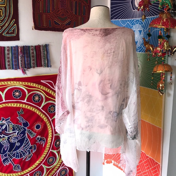 Vail Rose blouse with tank top inside, - Picture 2 of 6